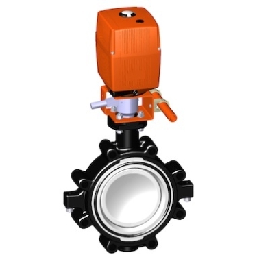 電動(dòng)蝶閥，24V 帶手動(dòng)手柄、+GF+電動(dòng)蝶閥 電動(dòng)塑料蝶閥